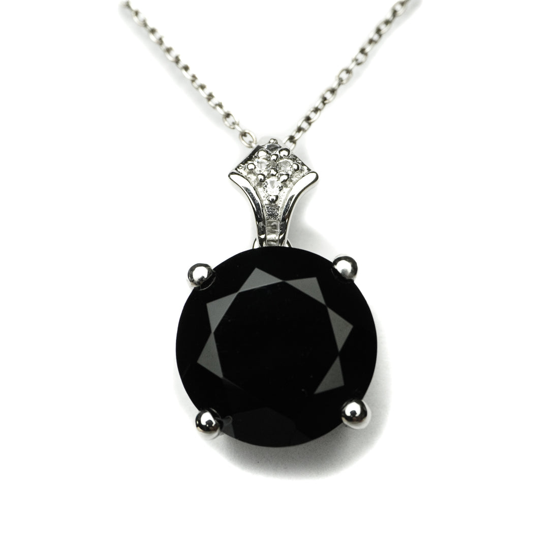 Black Spinel Round Pendant