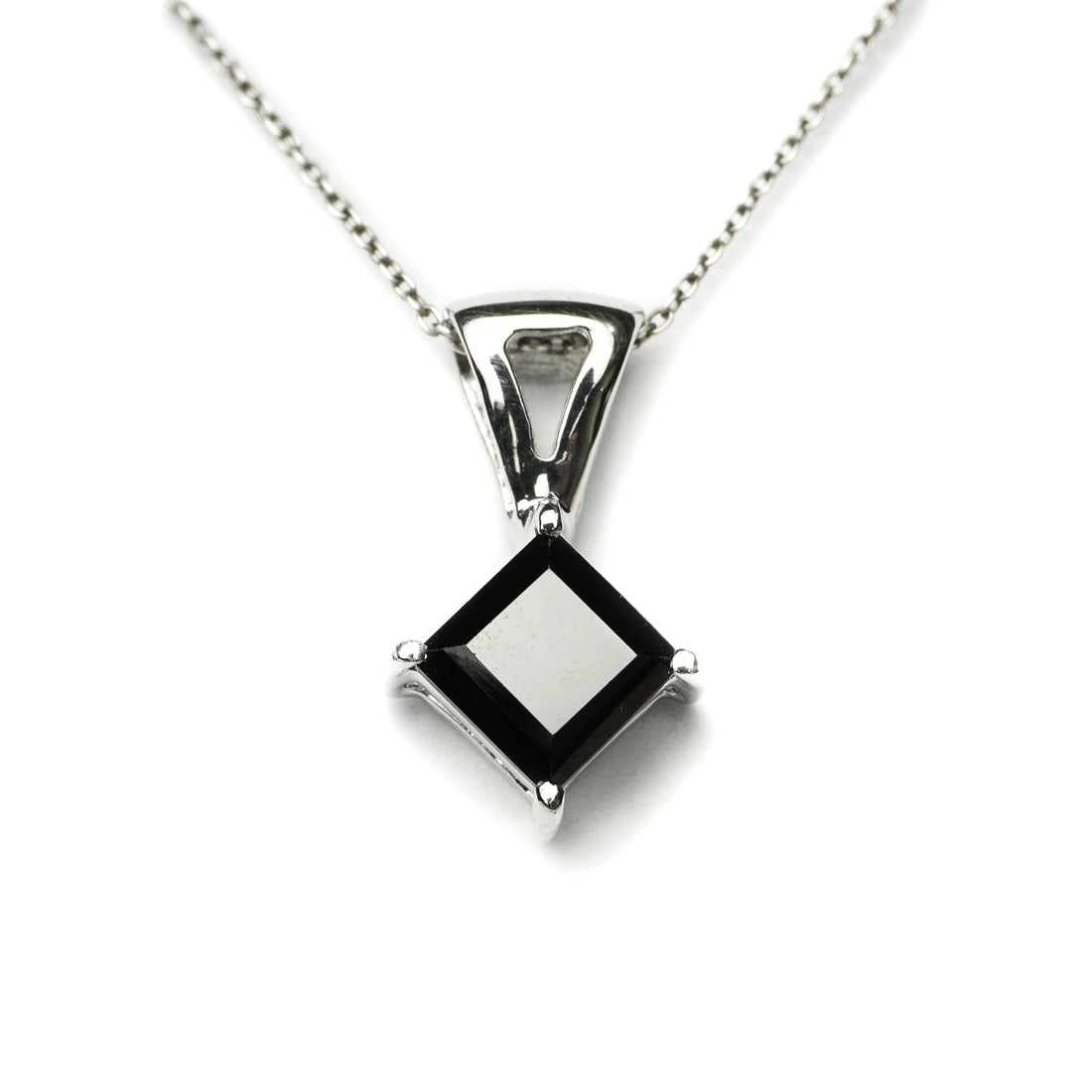 Black Spinel Square Pendant