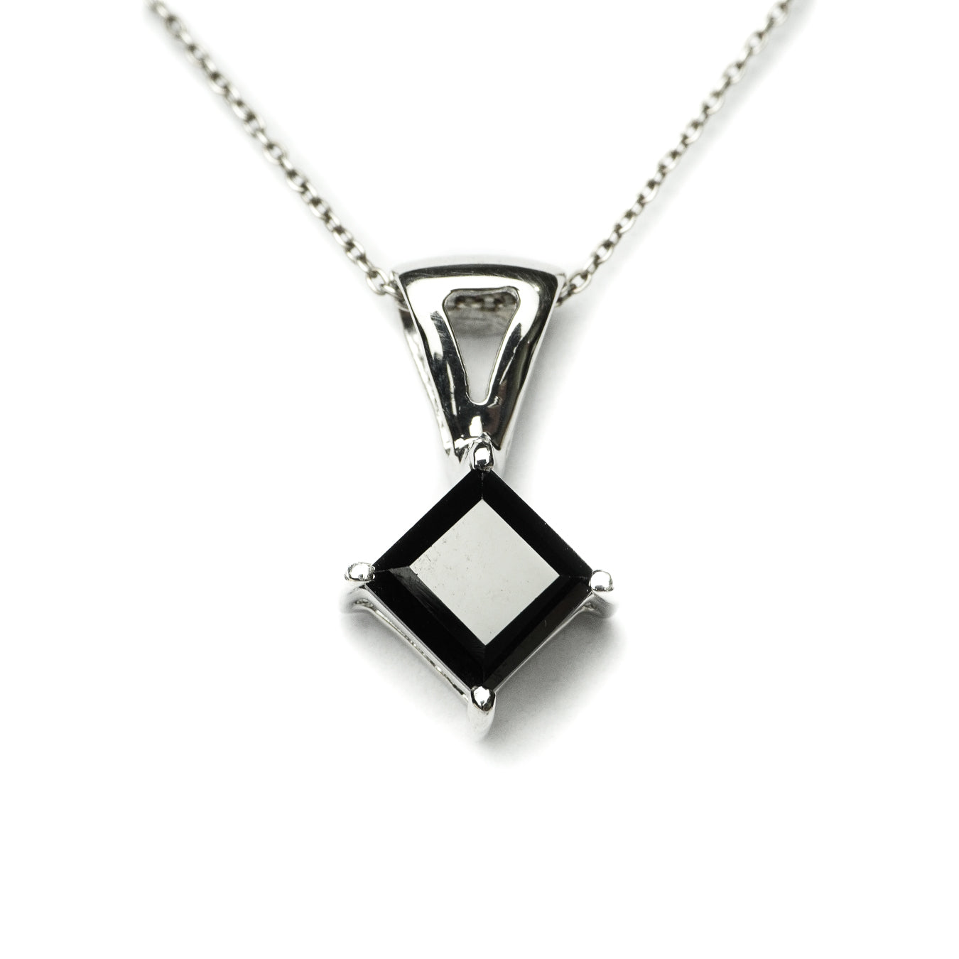 Black Spinel Square Pendant