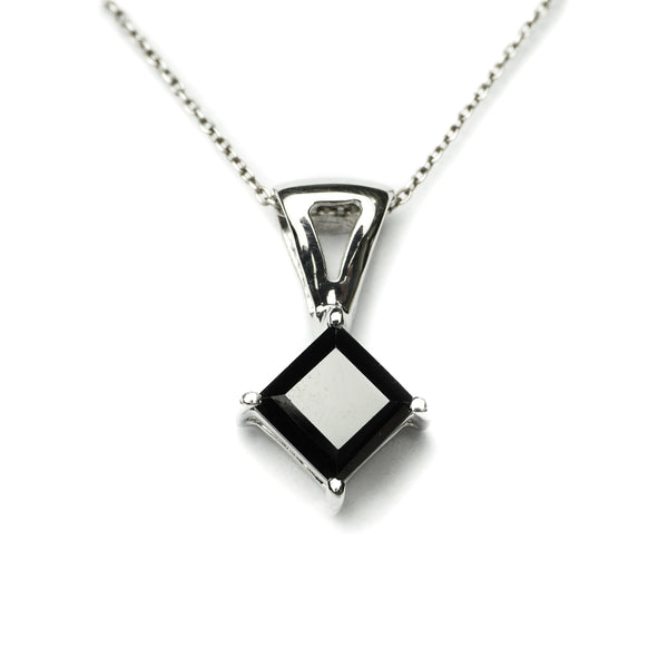 Black Spinel Square Pendant