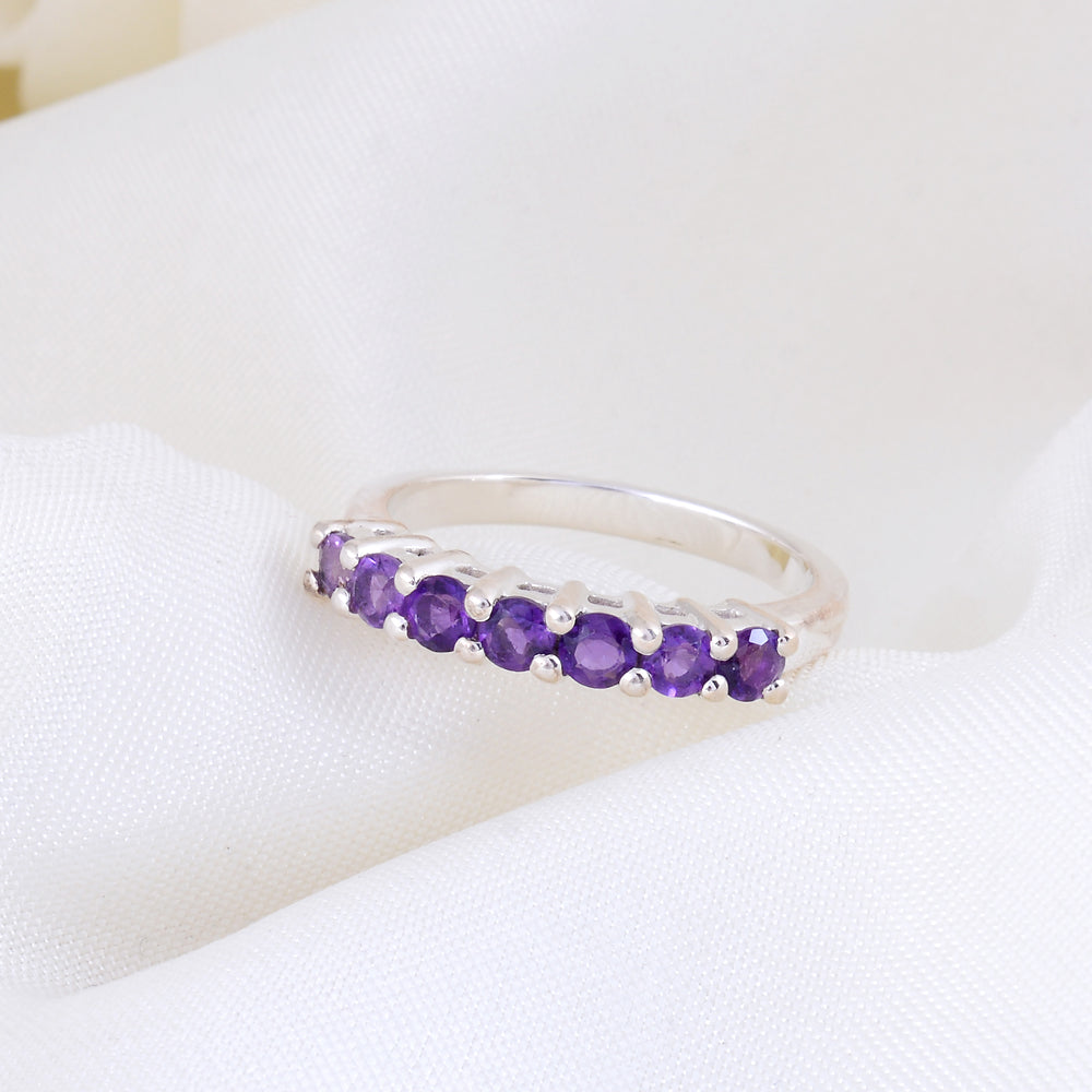 Natural Amethyst Ring in 925 Sterling Silver