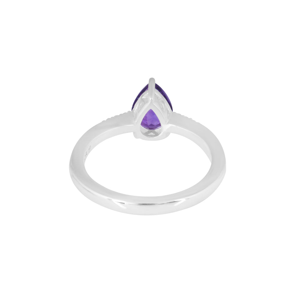 Natural Pear Shape Amethyst Ring