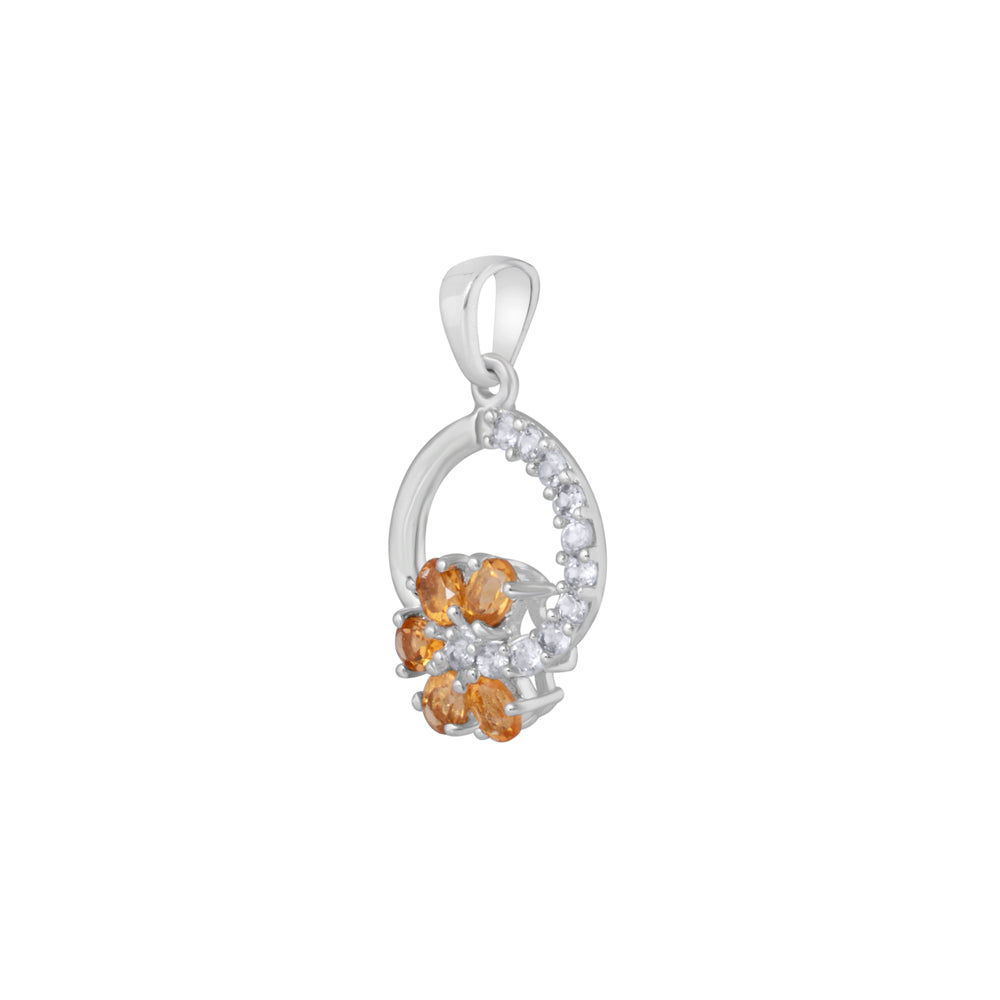 Yellow Citrine Silver Pendant
