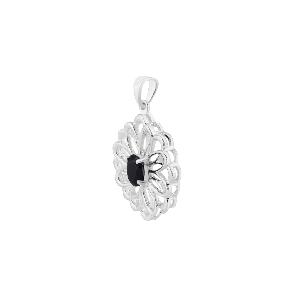 THE ATOM Natural Black Spinel Pendant - (Comes with a silver chain)