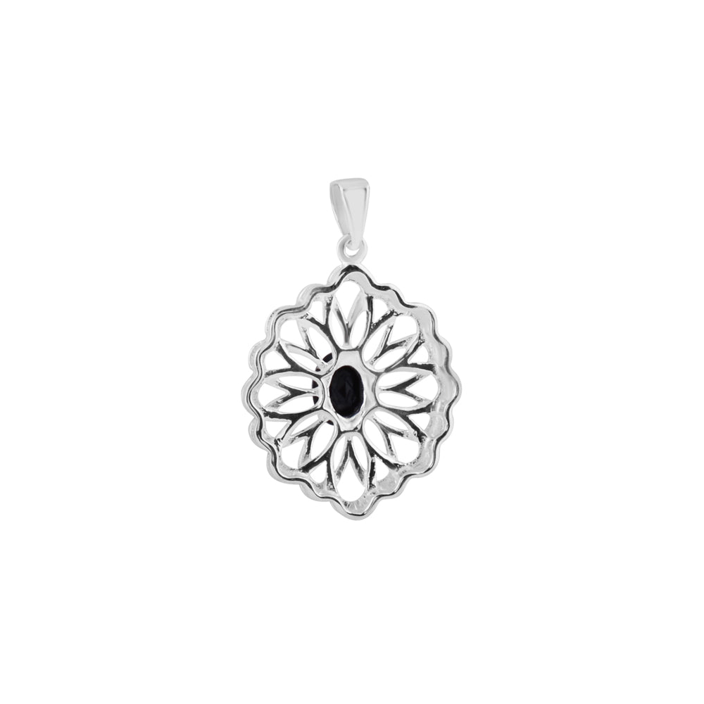 THE ATOM Natural Black Spinel Pendant - (Comes with a silver chain)