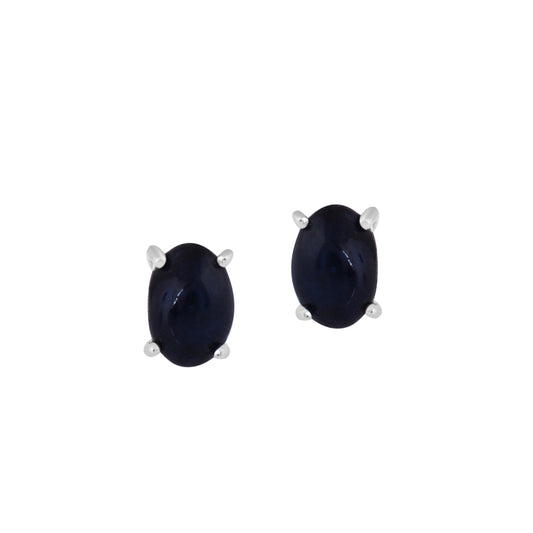 Star Sapphire Oval Stud Earring