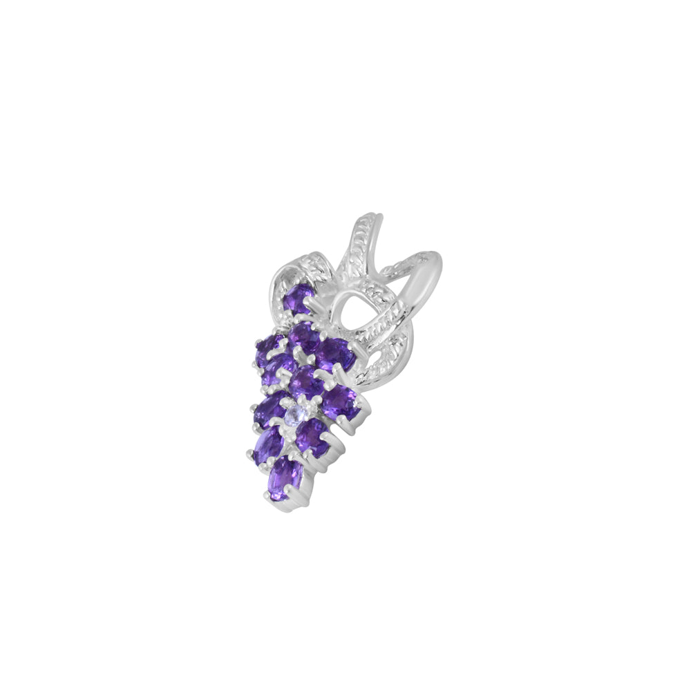 Amethyst Silver Pendant With Chain