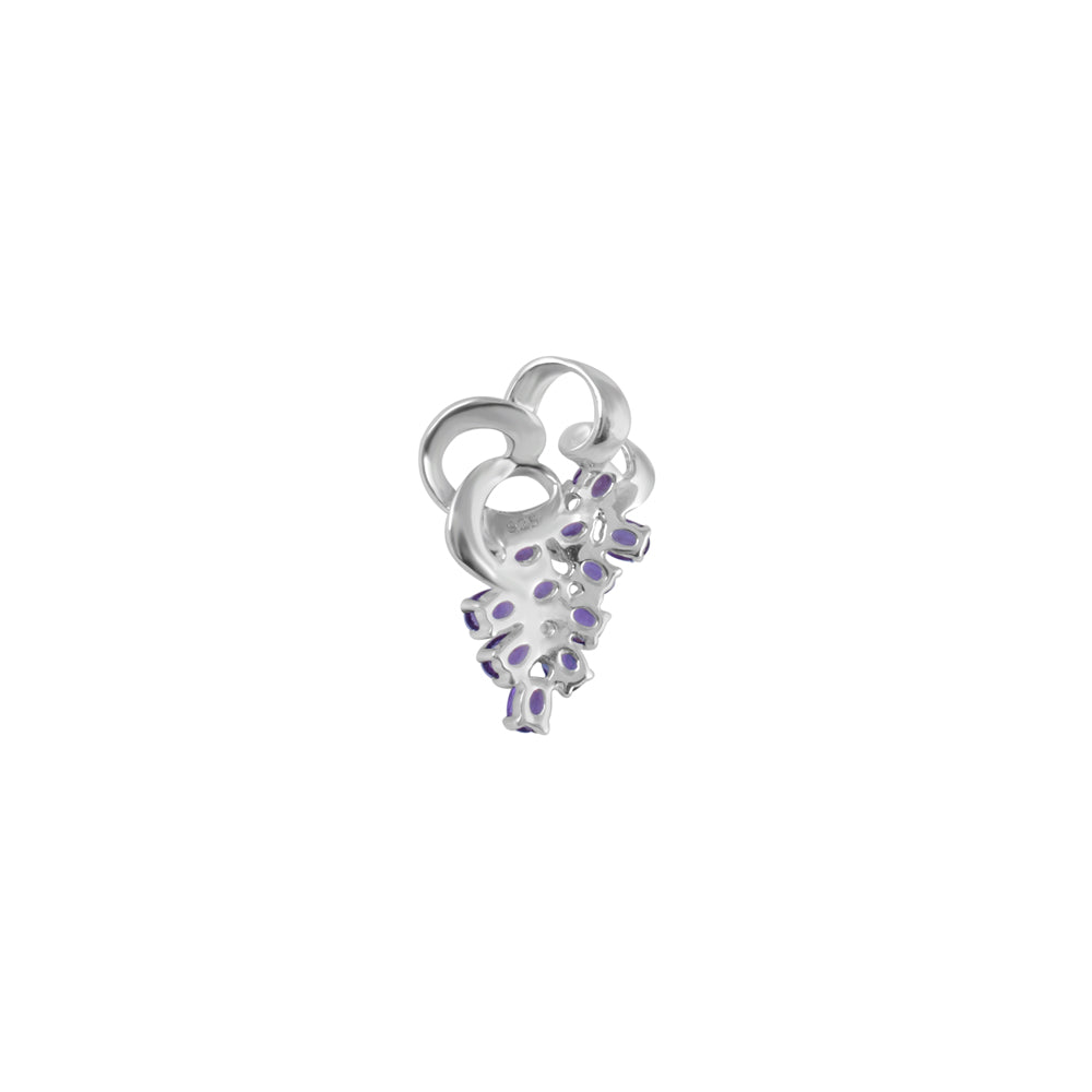 Amethyst Silver Pendant With Chain