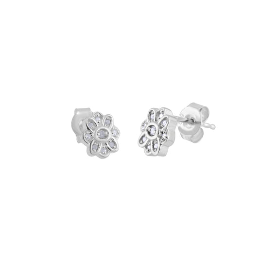 White Diamond Stud Earring