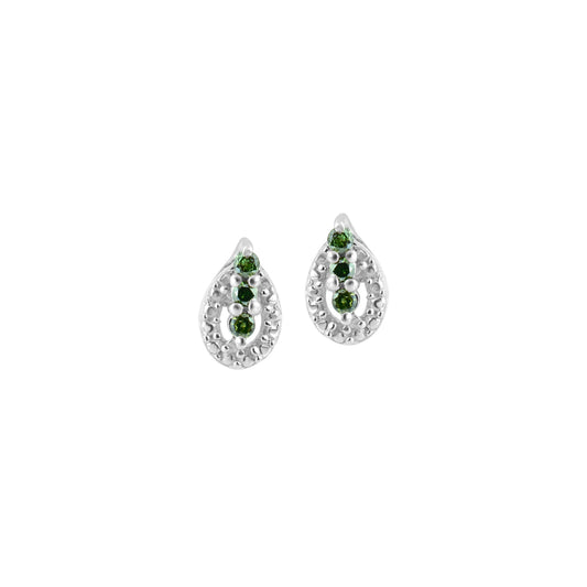 Green Diamond Stud Earring