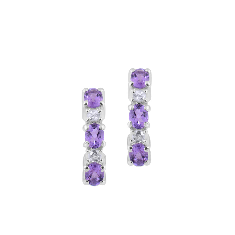 Natural Amethyst Drop Earrings