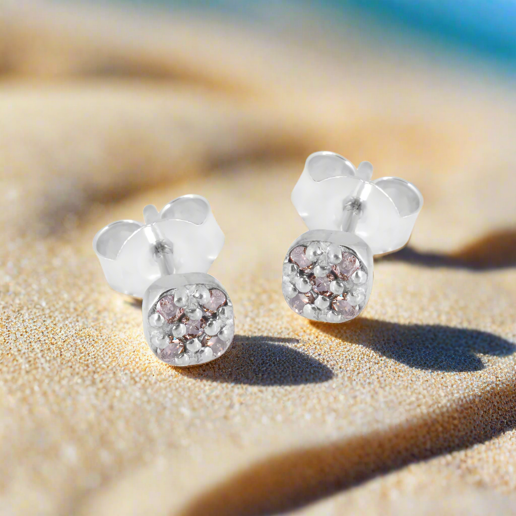 Champaign Diamond Stud Earrings
