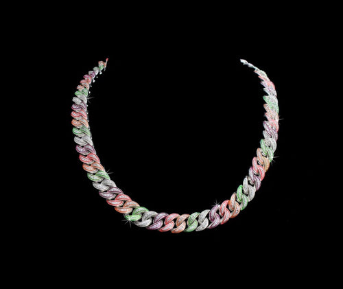 Iced Out Paisley Cuban Chain (Glows in the dark)