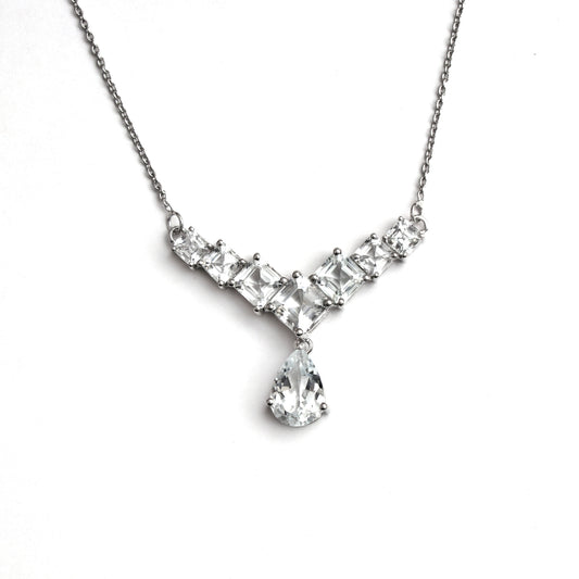 White Topaz Silver Necklace