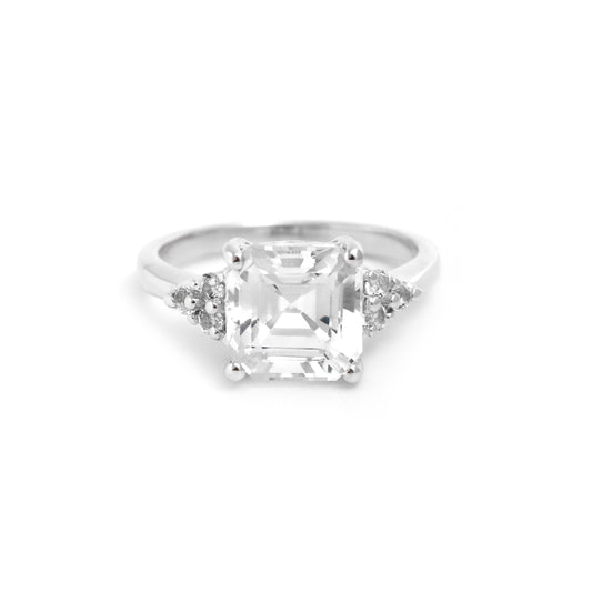 Natural White Topaz Ring