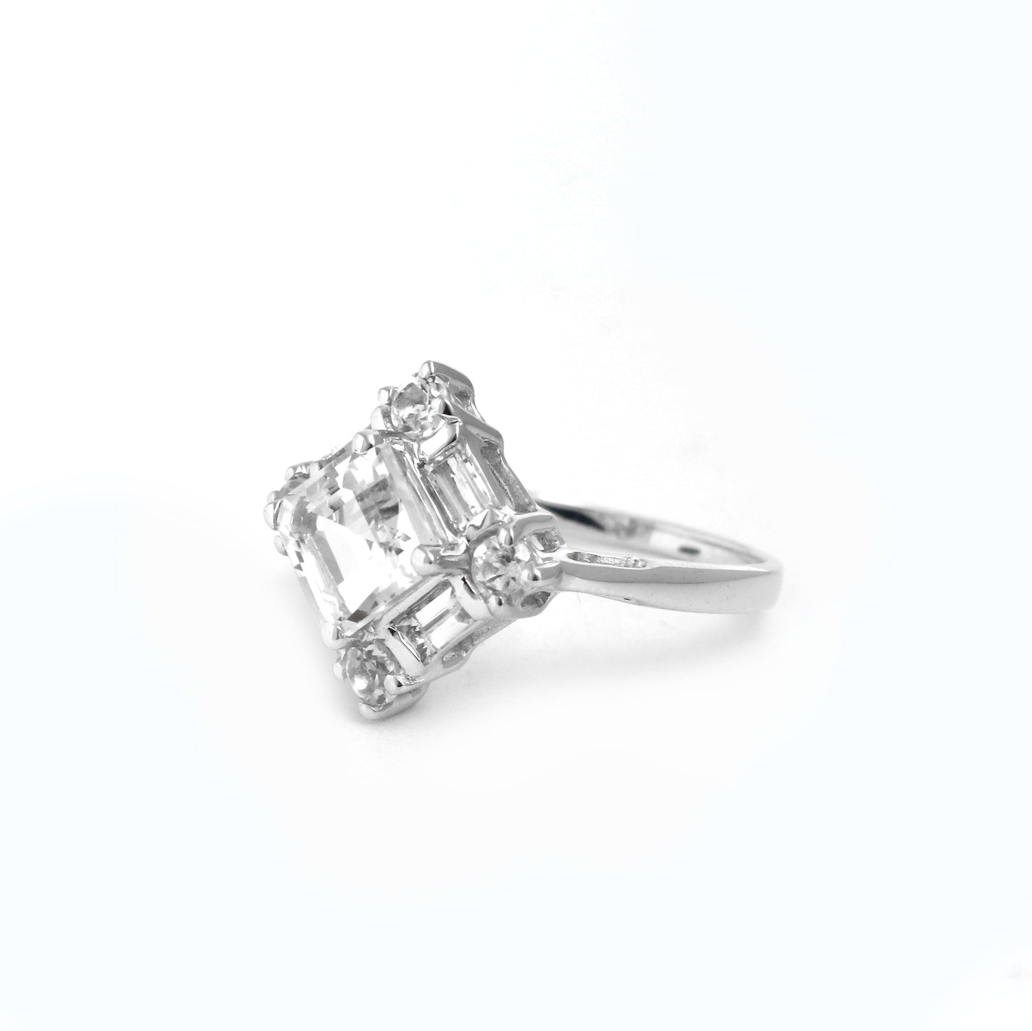 White Topaz Gemstone Ring
