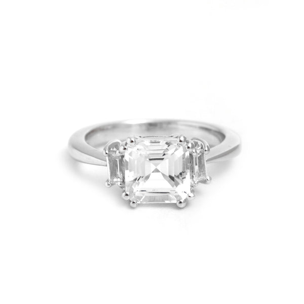 Natural White Topaz Rings