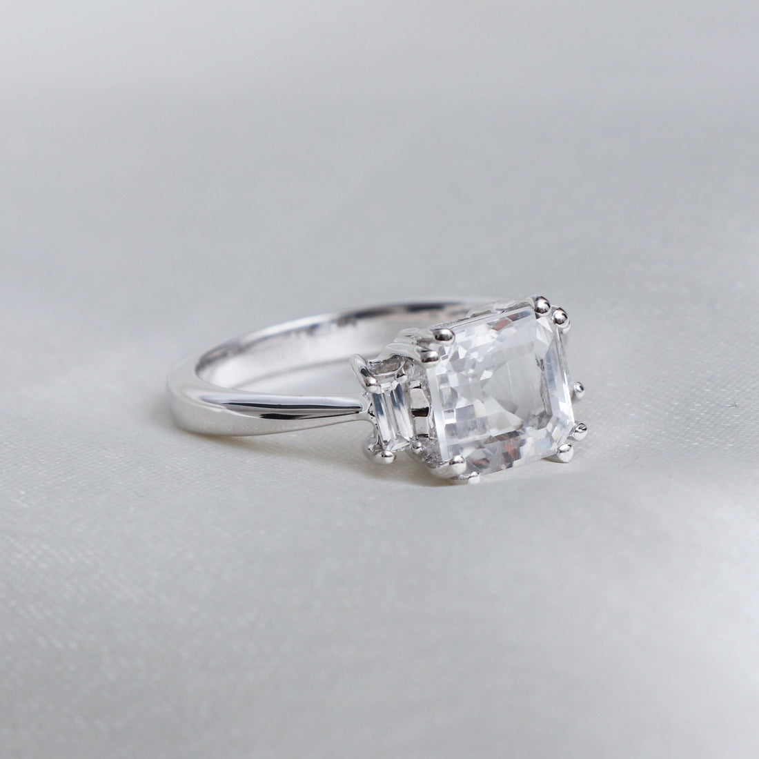 Natural White Topaz Rings