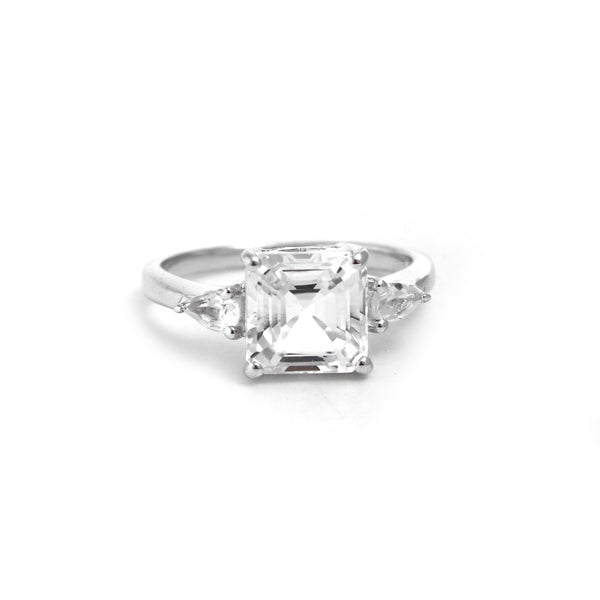 Natural White Topaz Ring