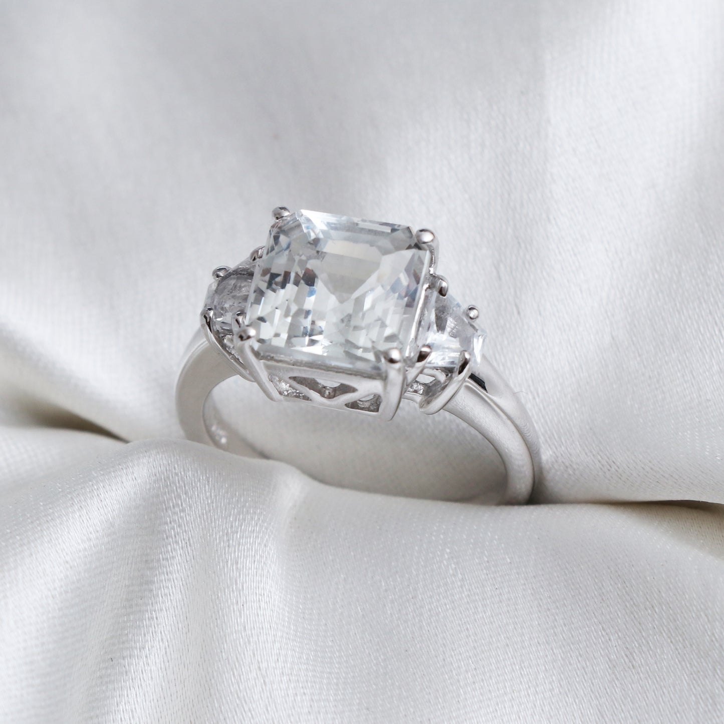 White Topaz Stone Ring