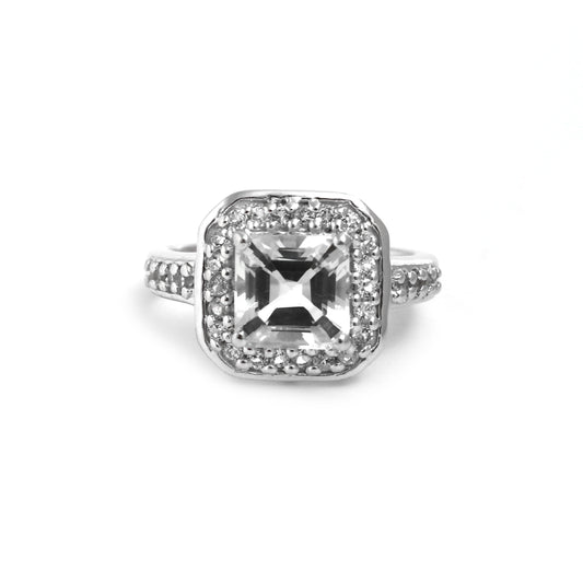 Natural White Topaz Ring