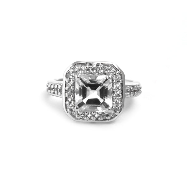 Natural White Topaz Ring