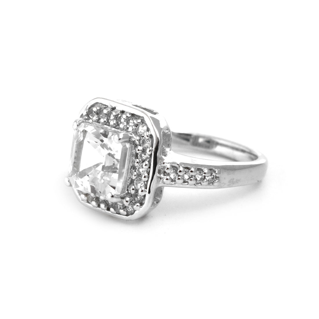 Natural White Topaz Ring