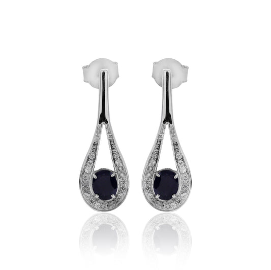 Black Spinel Drop Earrings