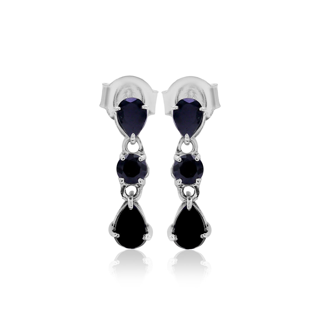 Black Spinel Drop and Dangle Earrings