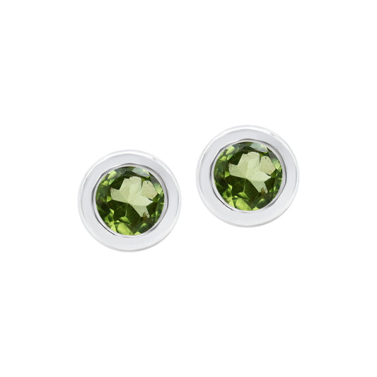 Green Peridot Stud Earrings