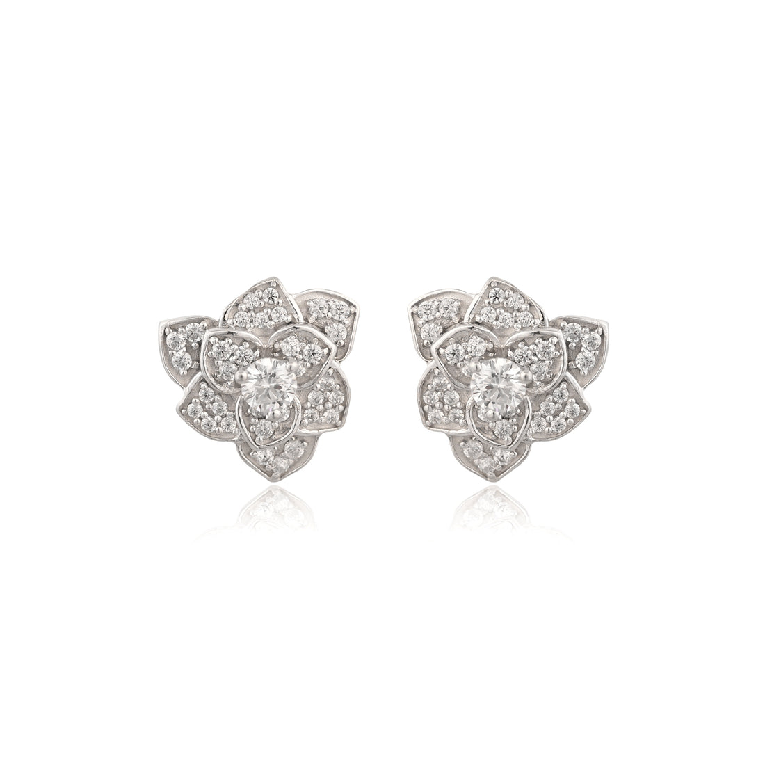 Elegant Floral Design Stud Earrings