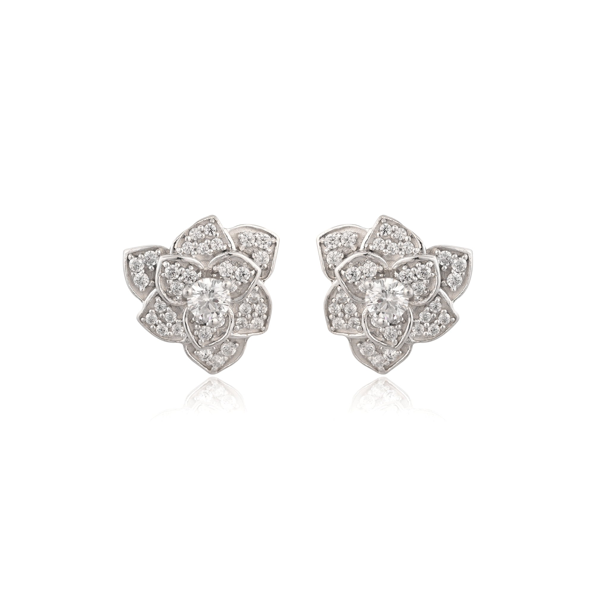 Elegant Floral Design Stud Earrings