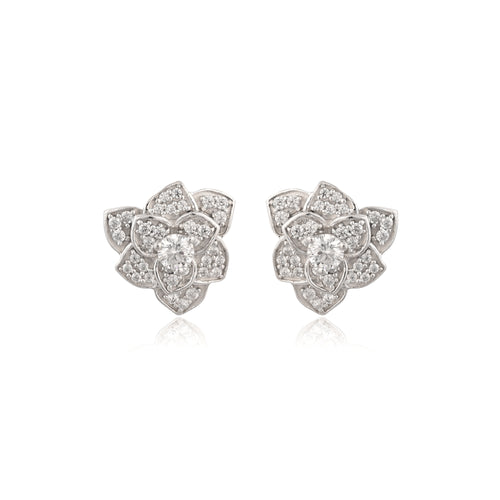 Elegant Floral Design Stud Earrings