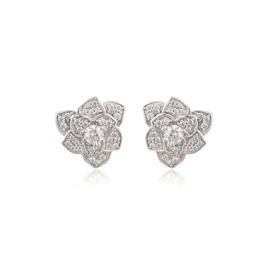 Elegant Floral Design Stud Earrings