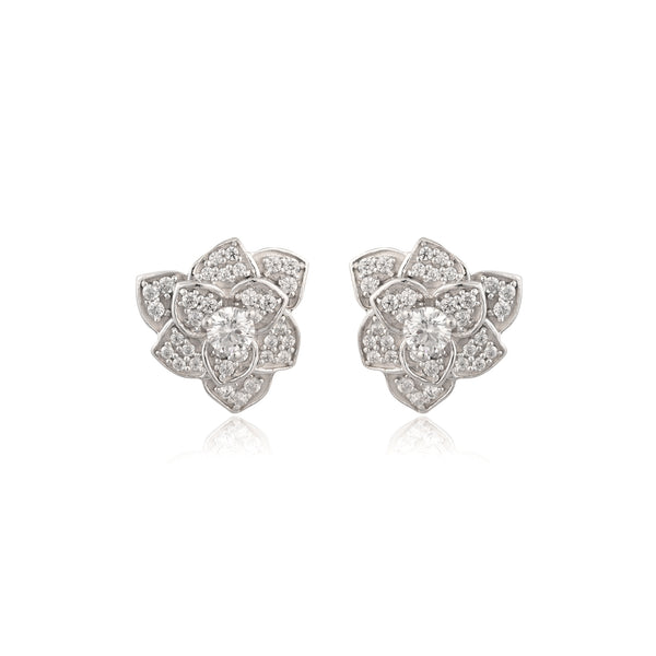 Elegant Floral Design Stud Earrings