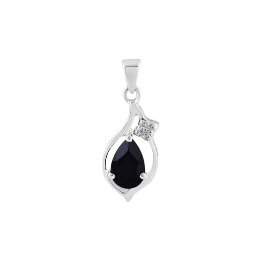 Black Spinel Silver Pendant