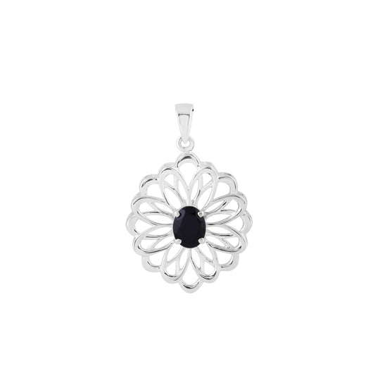 THE ATOM Natural Black Spinel Pendant - (Comes with a silver chain)