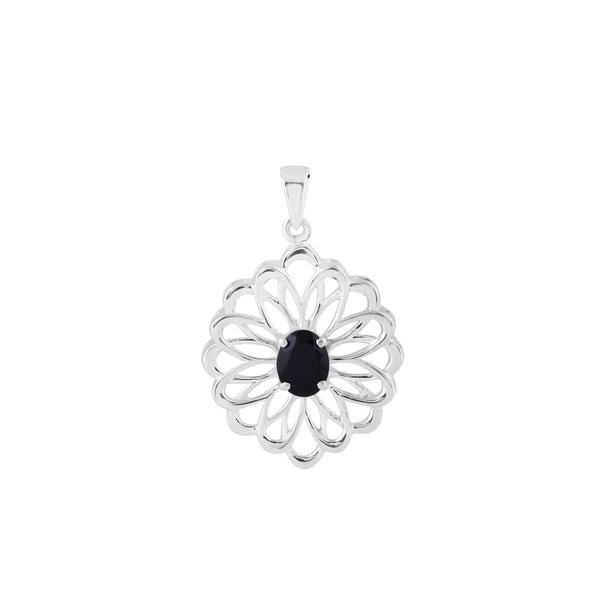 THE ATOM Natural Black Spinel Pendant - (Comes with a silver chain)