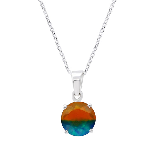 Peacock Opal Round Pendant With Chain