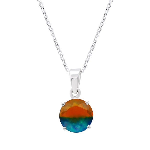 Peacock Opal Round Pendant With Chain