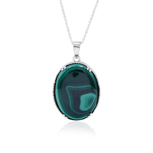 Malachite Cabochon Pendant Jewelry for Everyday Wear