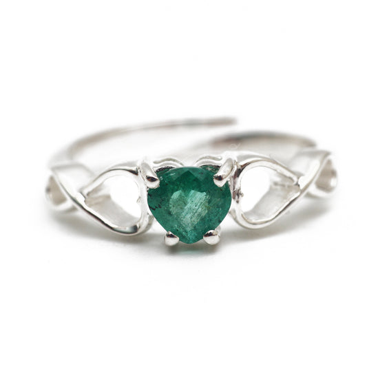 Natural Zambian Emerald Adjustable Ring