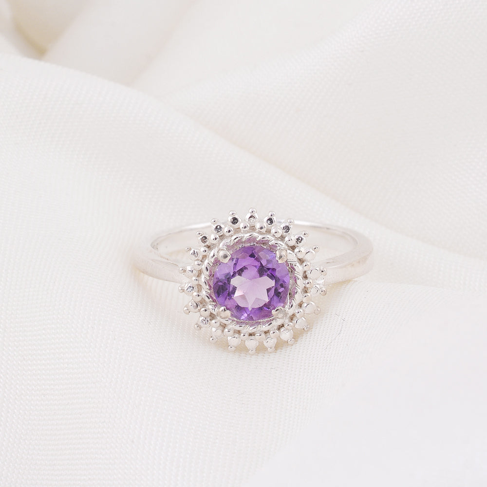 Majestic Bloom: Amethyst Cocktail Ring