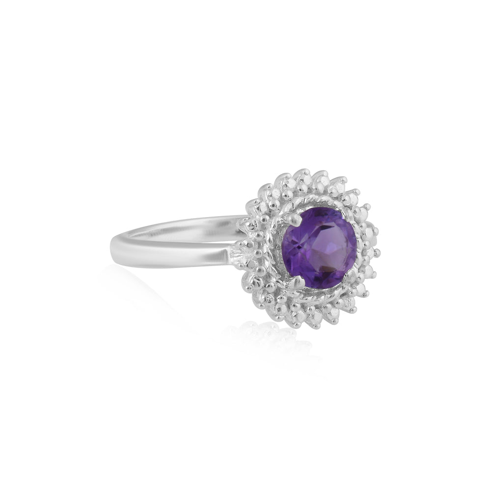 Majestic Bloom: Amethyst Cocktail Ring