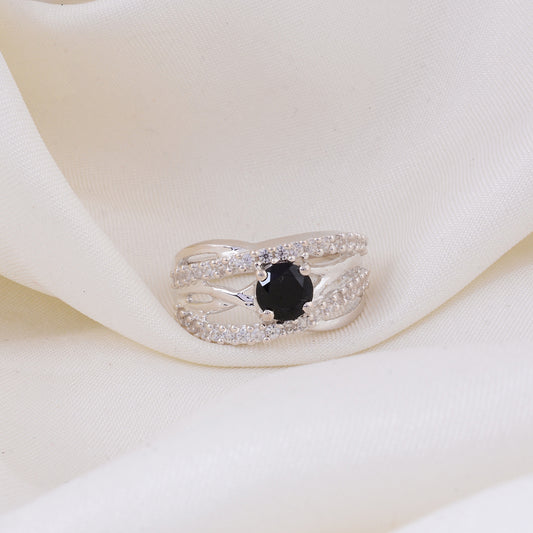 Black Spinel Designer Ring