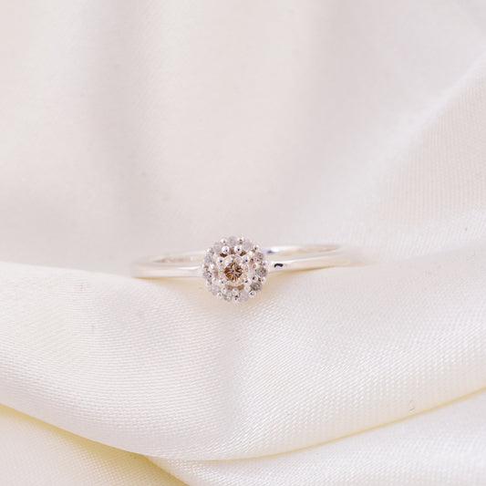 Champaign Diamond Round Ring