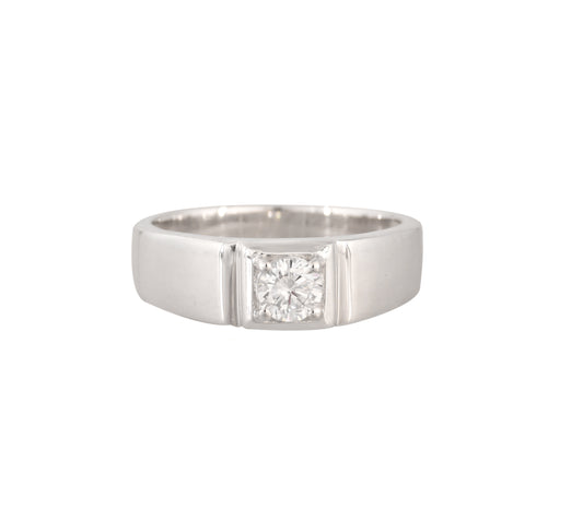 925 Sterling Silver Solitaire Men's Ring