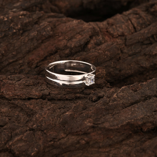 Princess Cut Solitaire Men's Ring