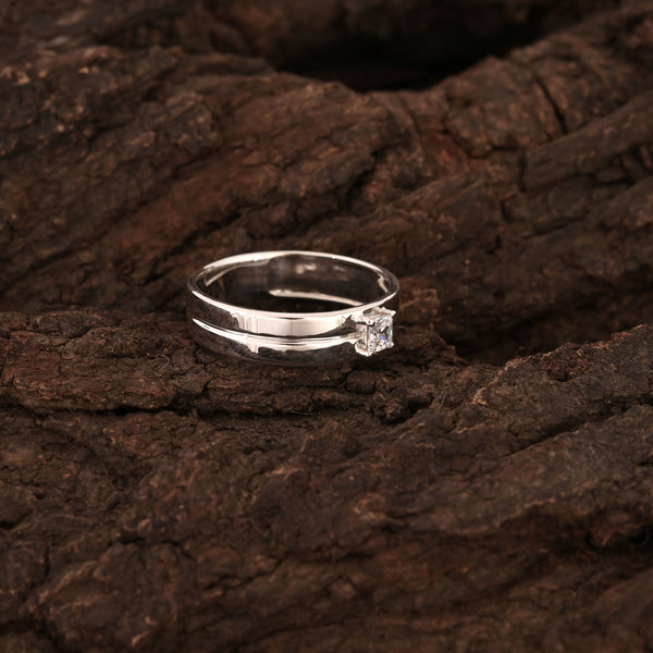 Princess Cut Solitaire Men's Ring