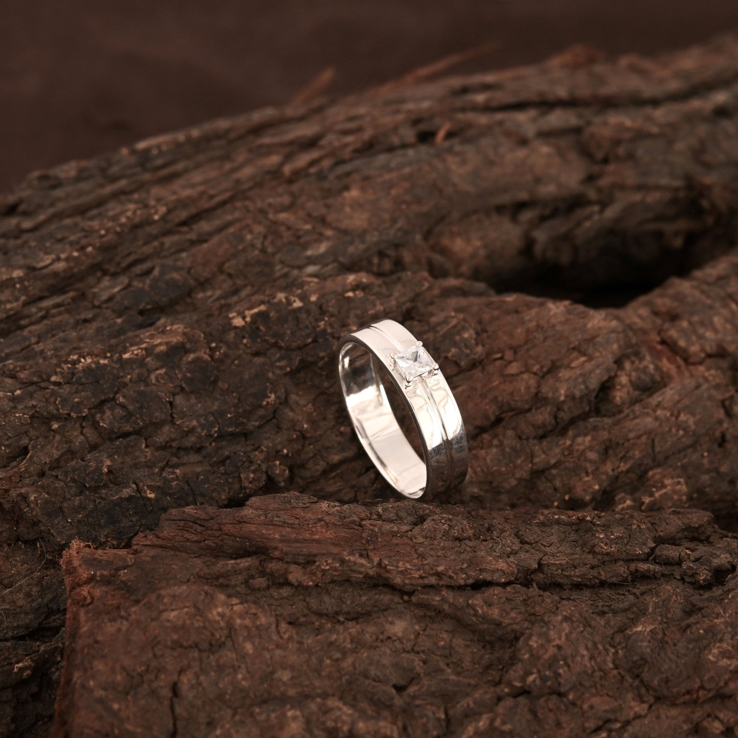 Princess Cut Solitaire Men's Ring